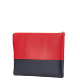 セリーヌ バイカラー クラッチバッグ レッド ブラック レザー レディース CELINE 【中古】